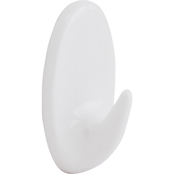 Klebehaken Wandhaken oval 26x42x20 mm, Kleiderhaken Haken aus Kunststoff weiß