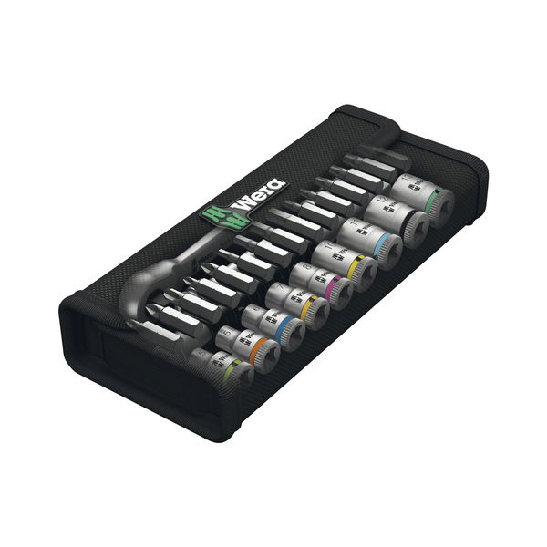 WERA Steckschlüssel-Satz Zyklop Metall 1/4″ mit Umschaltknarre 28-teilig