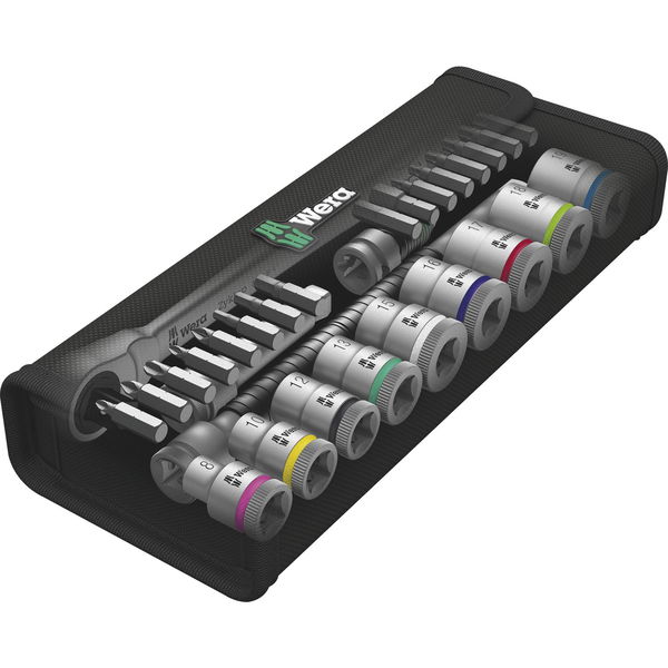 WERA Steckschlüssel-Satz Zyklop Metall 3/8″ mit Umschaltknarre 29-teilig