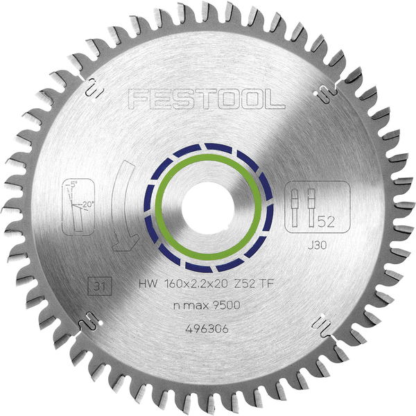FESTOOL Spezial Sägeblatt Trapez/Flachzahn (TF) negativ