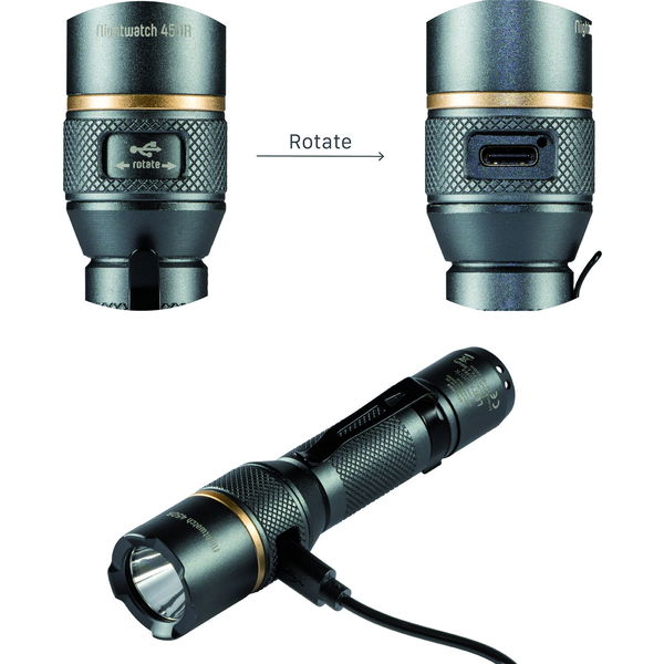 LED’S WORK Led Taschenlampe 450 Lumen IPX7 ideal für Outdoor-Aktivitäten, Aluminium