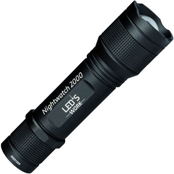 LED’S WORK Led Taschenlampe 2000 Lumen IPX8 Nightwatch ideal für Outdoor-Aktivitäten, Aluminium
