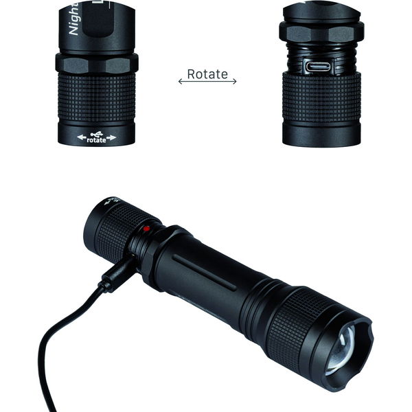 LED’S WORK Led Taschenlampe 2000 Lumen IPX8 Nightwatch ideal für Outdoor-Aktivitäten, Aluminium