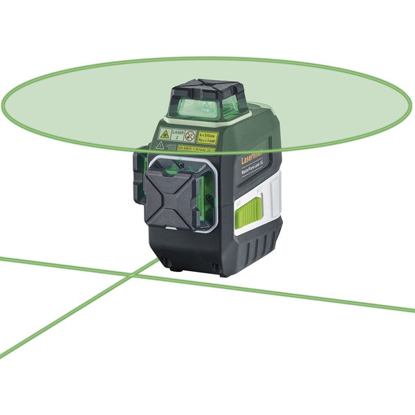 Laserliner Kreuzlinienlaser grün MasterPlane 3G Plus Linienlaser 360 Grad mit Laser Halterung 7,4V