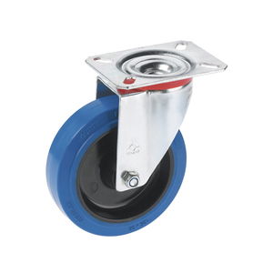 DÖRNER + HELMER Lenkrolle Elastik blau Platte 100 mm 150 kg