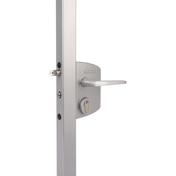 Gittertorschlossset LAKQ, PZW, 160 x 90 x 31 mm, Aluminium silberfärbig