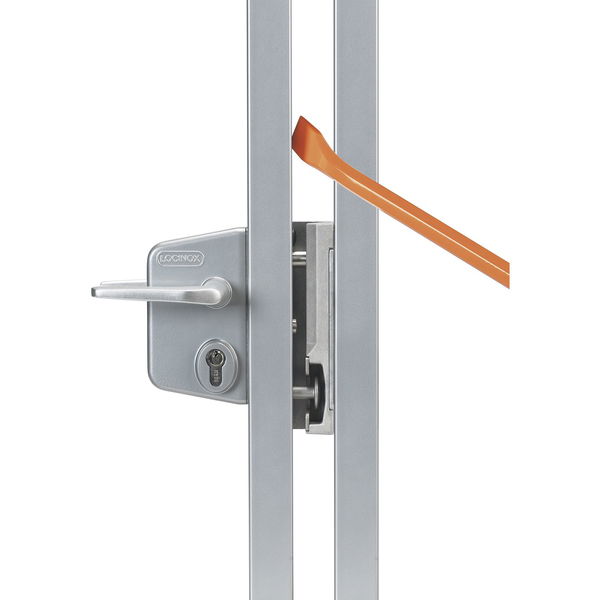 Gittertorschlossset LAKQ, PZW, 160 x 90 x 31 mm, Aluminium silberfärbig