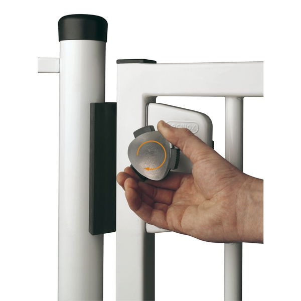 Gittertorschlossset LAKZ4i4i mit Türknopf Kidloc, für 40 mm Profile, Alu RAL7040