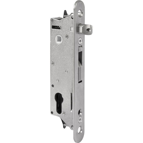 Rohrrahmenschloss Fiftylock mit Hakenriegel, PZ 92,DM 30 mm,Stulp rund,Edelstahl
