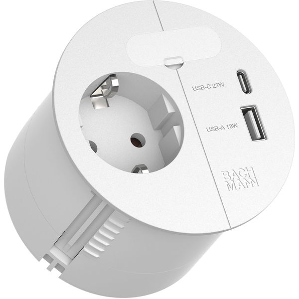 BACHMANN Steckdosenelement LOOP IN CHARGE Steckdose mit USB-A/C-Charger