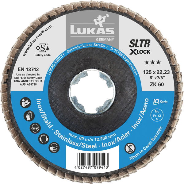 LUKAS Schleiflamellenteller SLTR X-Lock Zirkonkorund