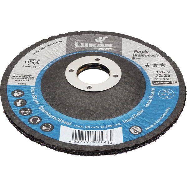 Lukas Schleifscheibe 125 mm Purple Grain Double für Hartmetall – Korn 36