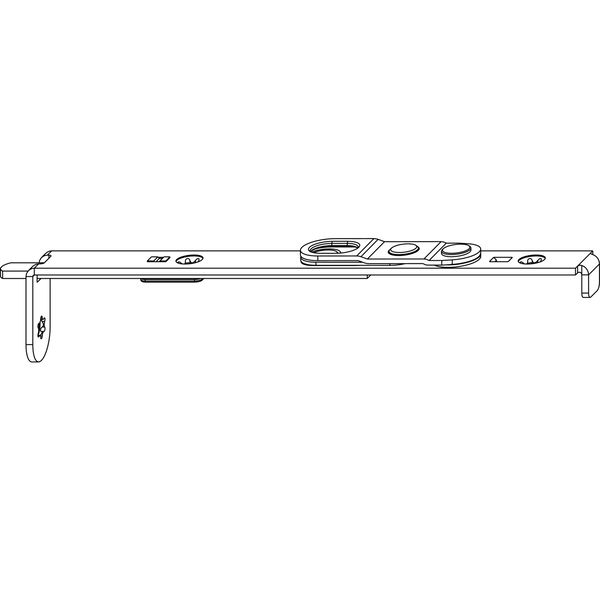 MACO Kantriegel flach unten/oben, für Beschlagsnut, L=180 mm, silber