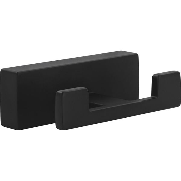 Mantelhaken Atun Breite 72, Garderobenhaken Höhe 25mm, Zinkdruckguss schwarz matt