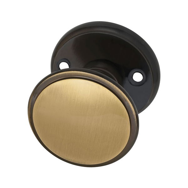 MARCHESI Türknopf Flachform auf Rosette, Messing