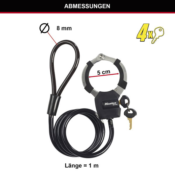 MASTER LOCK Kabelschloss STREET CUFF 8275