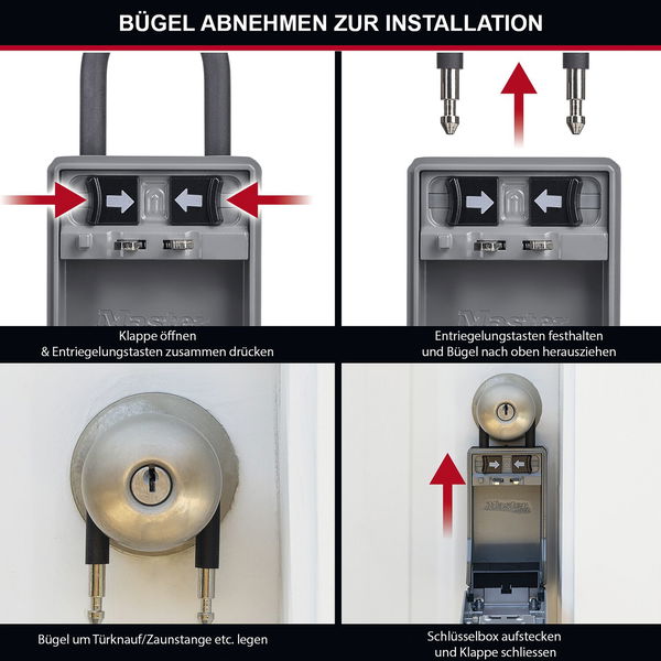 MASTER LOCK Schlüsselsafe 5480 EURD mit abnehmbarem Bügel, schwarz/grau