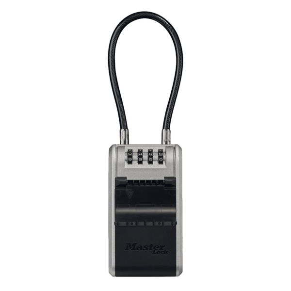 MASTER LOCK Schlüsselsafe 5482 EURD mit flexiblem Kabelbügel, schwarz/grau