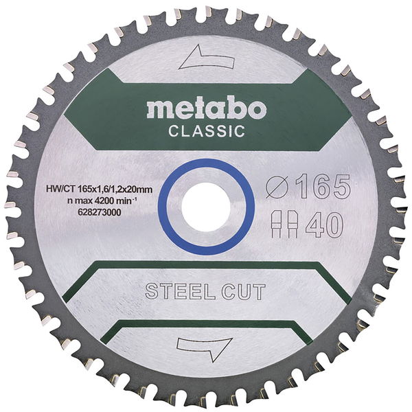 Metabo Kreissägeblatt 165mm – Sägeblatt mit 24 Zähnen Schnittbreite 1,6mm ideal für Stahl und Aluminium