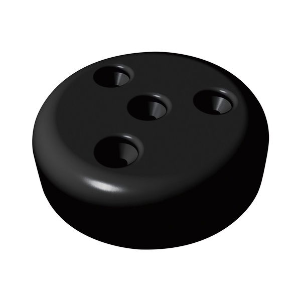 Möbelgleiter starr-4 Schraublöcher ø 80 mm, Höhe 22 mm, Kunststoff schwarz