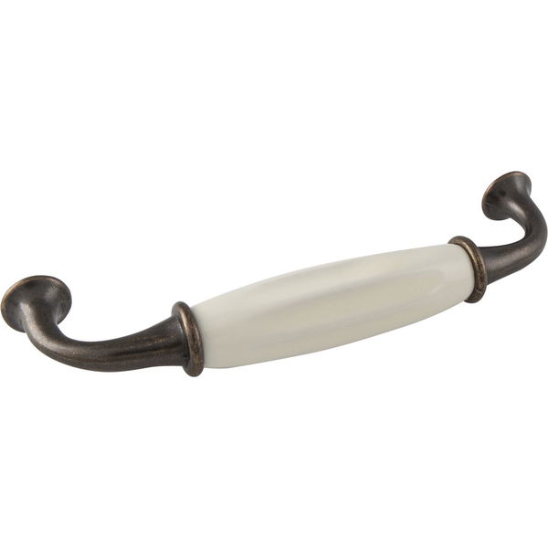 Griff Nysa LA 128 mm, Breite 145 mm, Keramik/ZN elfenbein/bronziert