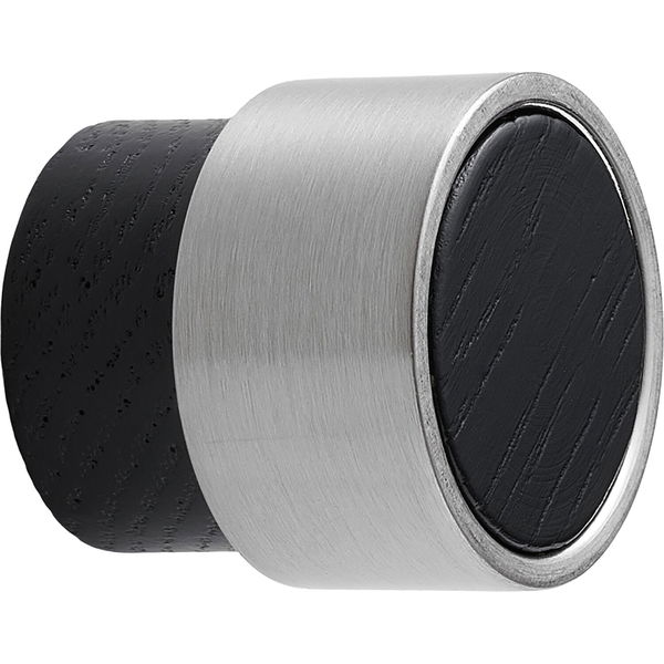 Möbelknopf Radio ø 22mm – Holzgriff Möbelknauf Tiefe 25mm, ZN/Esche schwarz gebeizt