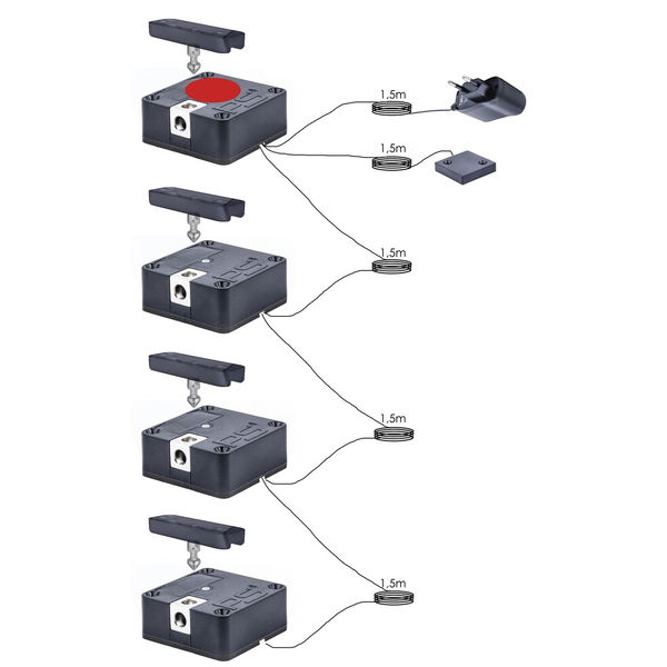 SOLO Elektronikschloss Set – 2 Fronten, 125 kHz, Zamak/Kunststoff schwarz