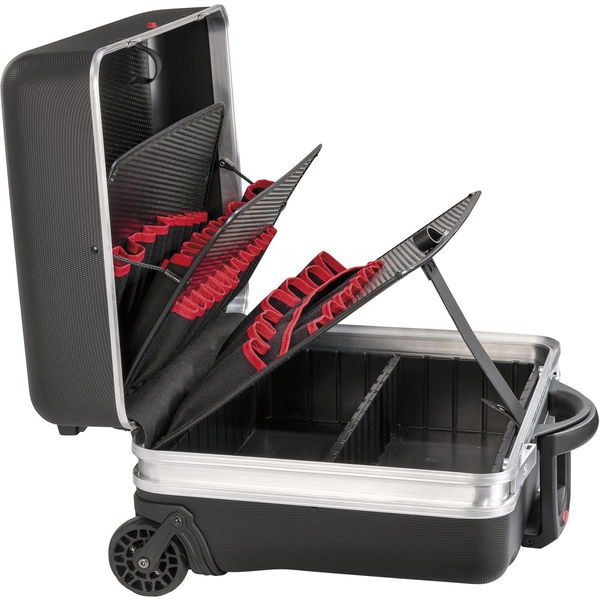 Parat Werkzeugtrolley leer Classic KingSize Neo – Werkzeugkoffer mit Rollen 270x490x460mm, verschließbar für bis zu 50 Werkzeuge, Aluminium/Kunststoff