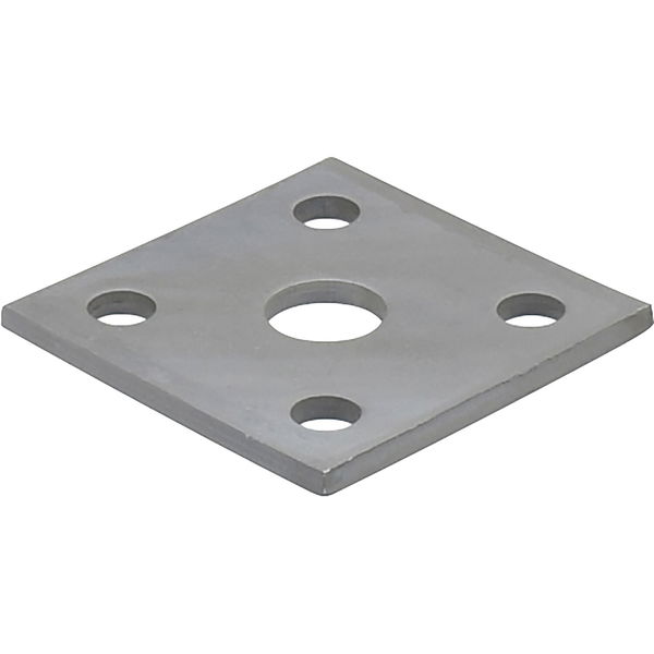 Pitzl 5-Lochplatte für Gewinde M24, 100x100x6mm, ZiNiP beschichtet, Stahl