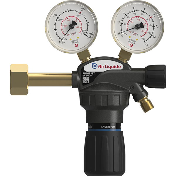 Druckminderer Sauerstoff 1/4 Zoll – leicht ablesbare Manometer mit Regelknopf