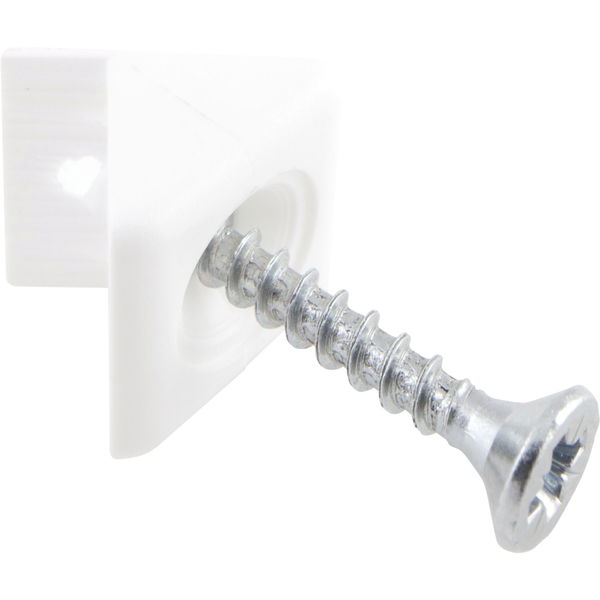Rückwandverbinder mit Schraube 3,5 x 25 mm, Kunststoff weiss