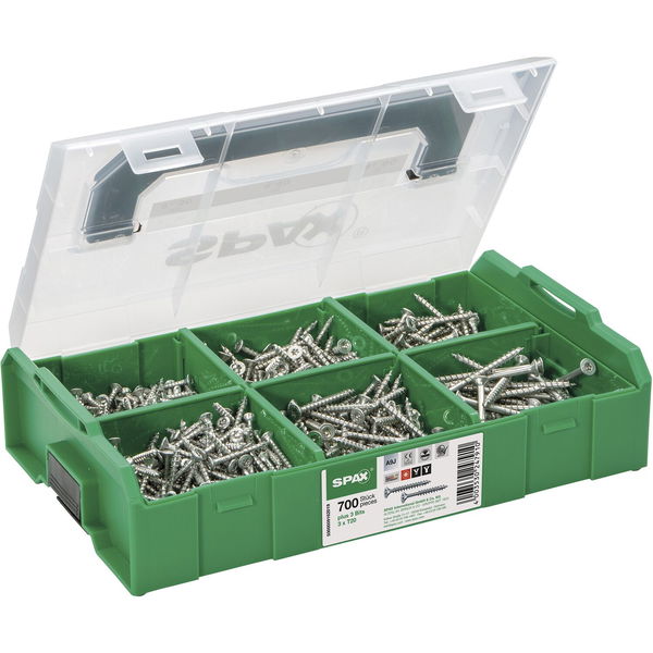 SPAX SNK Montagekoffer / L-BOXX Mini , T-STAR plus, Wirox-Silber ( 703 Stk )