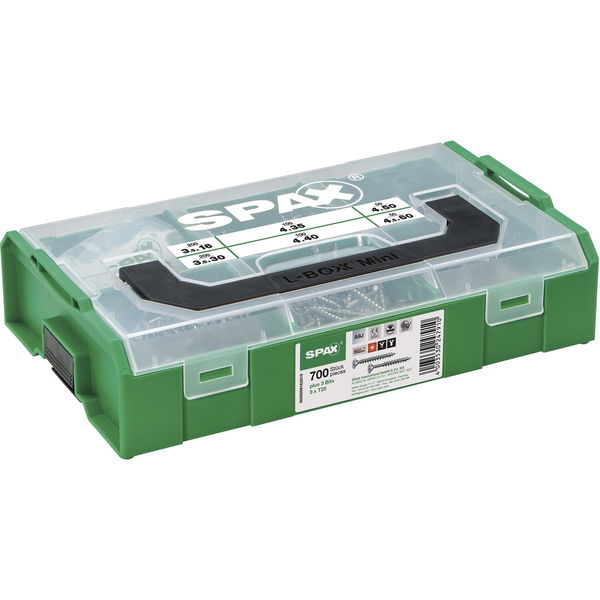 SPAX SNK Montagekoffer / L-BOXX Mini , T-STAR plus, Wirox-Silber ( 703 Stk )