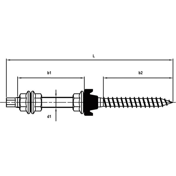 Stockschraube M12x300 mit Flanschmutter & EPDM-Dichtung, Edelstahl A2