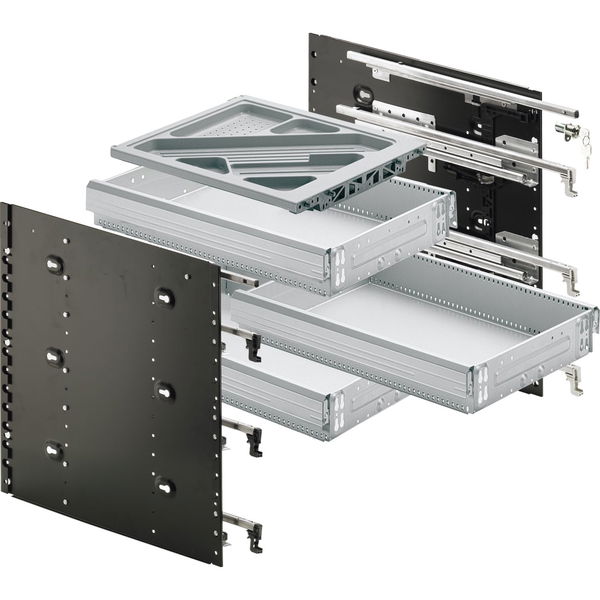 HETTICH Schreibtisch-Container Systema Top 2000 Schnellmontage Set S1