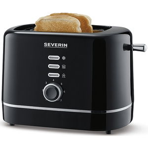 Severin Toaster 2 Scheiben 850W mit Defroster Aufwärmstufe und Brotscheibenzentrierung, schwarz