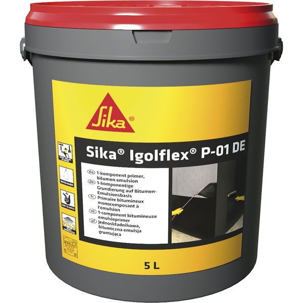 Sika Bitumen Voranstrich Igolflex P-01 DE, Grundierung für Bitumendickbeschichtung, lösemittelfrei, 5 Liter