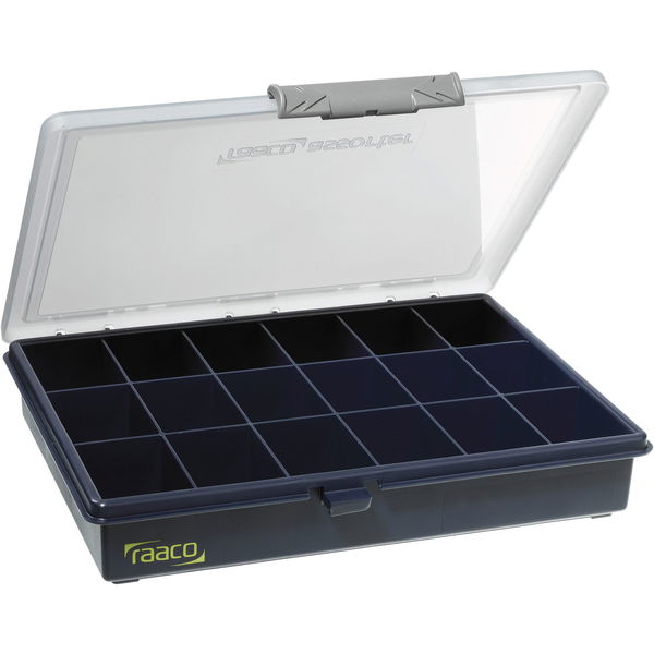 RAACO Sortimentkoffer Assorter 5-18 mit 18 fixen Fächern 240 x 195 x 43 mm