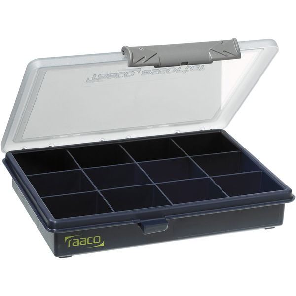 RAACO Sortimentkoffer Assorter 6-12 mit 12 fixen Fächern 175 x 143 x 32 mm
