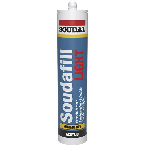 Soudal Fugenfüller Soudafill light Fugenmasse zum Reparieren & Auffüllen von Rissen und Bohrlöchern, 310ml weiß