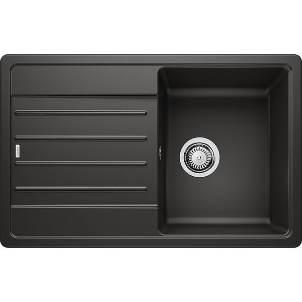 Blanco Einbauspüle mit Abtropffläche reversibel, Legra 45 S – Spülbecken aus Granit in Schwarz