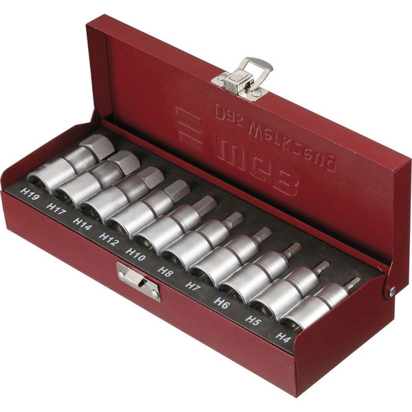 WGB Steckschlüssel-Satz DIN3120C No. 3950 1/2″ vierkant f. Innensechskant 10-tlg