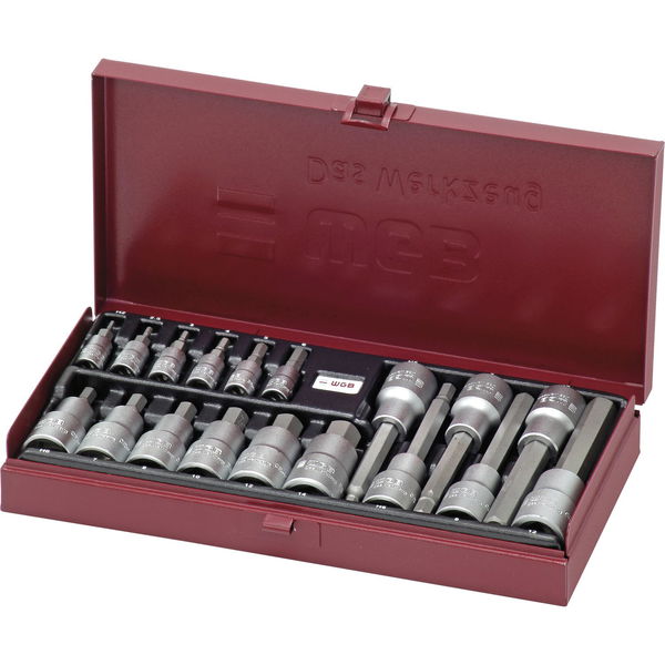 WGB Steckschlüssel-Satz 3910 1/4″ und 1/2″ Innensechskant 18-teilig