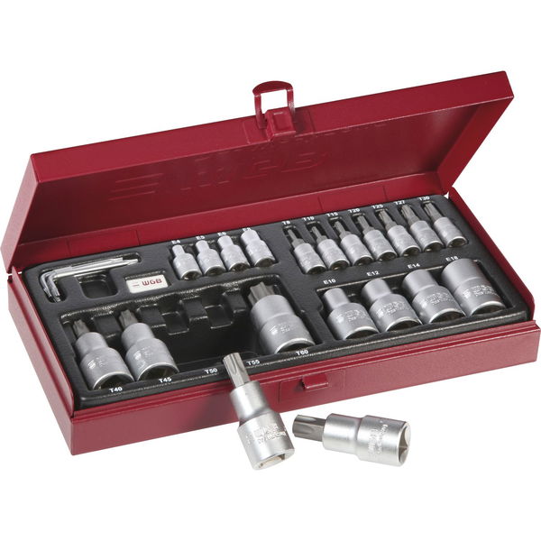 WGB Steckschlüssel-Satz 3940 1/4″ Torx® 23-teilig in Stahlblechkasten