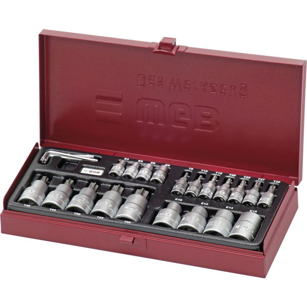 WGB Steckschlüssel-Satz 3940 1/4″ Torx® 23-teilig in Stahlblechkasten