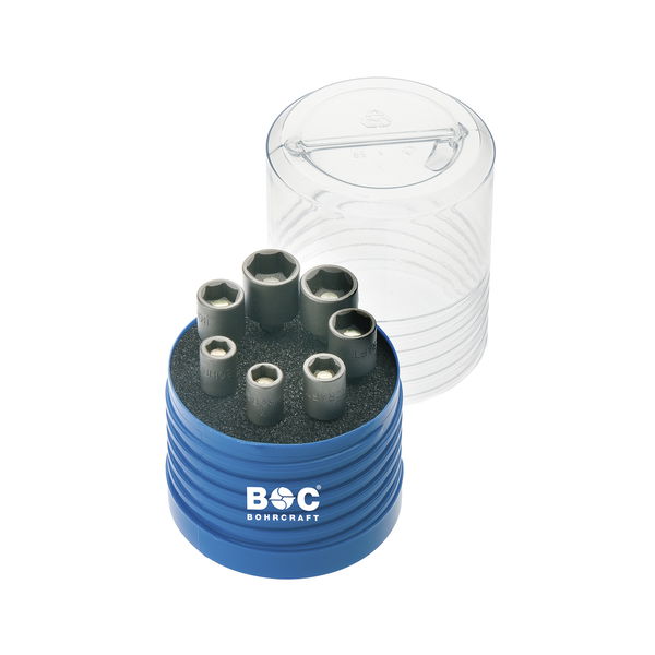 BOHRCRAFT Steckschlüssel-Satz m. Magnet 1/4″sechskant f. Außensechskant 7-tlg.