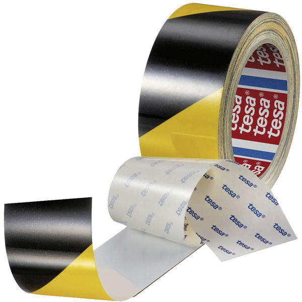 Tesa Anti-Scratch Bodenmarkierungsband PET 50mmx20m, Warnband, schwarz/gelb