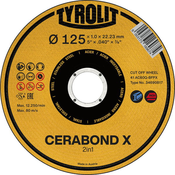 TYROLIT Trennscheibe gerade Cerabond X Premium*** 125  2in1 Form 41