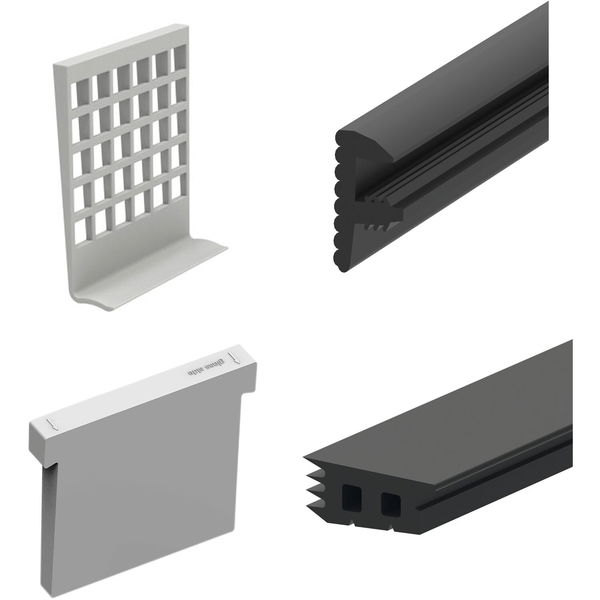 ECONOMY Dichtungsset für Bodenprofile 5000, Glasstärke 12,76 mm,Kunststoff/Gummi