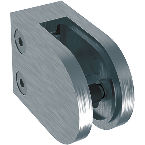 ECONOMY Glasklemmbeschlag Mod. 22 für Vierkantrohr, rund 63 x 45 x 28 mm, Zink